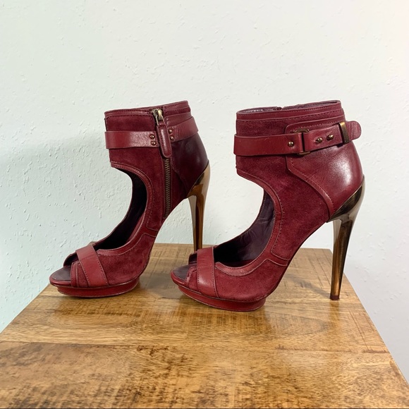 BCBGMAXAZRIA Burgundy High Heels - Picture 4 of 13